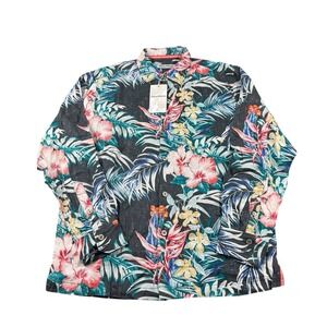 Tommy Bahama Multicolor Floral Pure Linen Men's Button Front Size M NWT